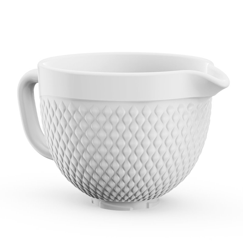 GVODE 5 Quart Pineapple Ceramic Mixing Bowl with Handle for KitchenAid Tilt-Head Stand Mixers