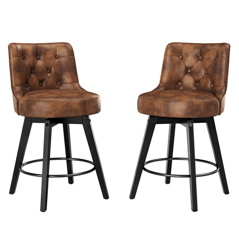 Tabouret de comptoir pivotant 26,7 po Arleine, Brun