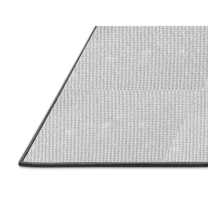 Laine tissée à la machine de couleur unie et Tapis décoratif gris polyester, Rectangle 5 pi x 7 pi