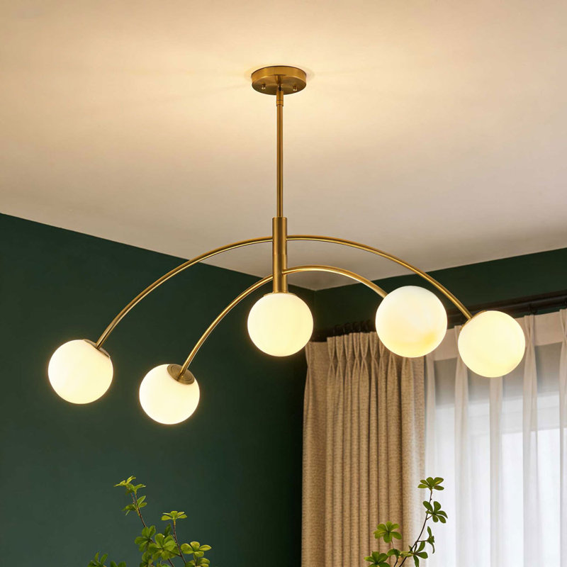 Luminaire suspendu 5 lumières imitation cuivre