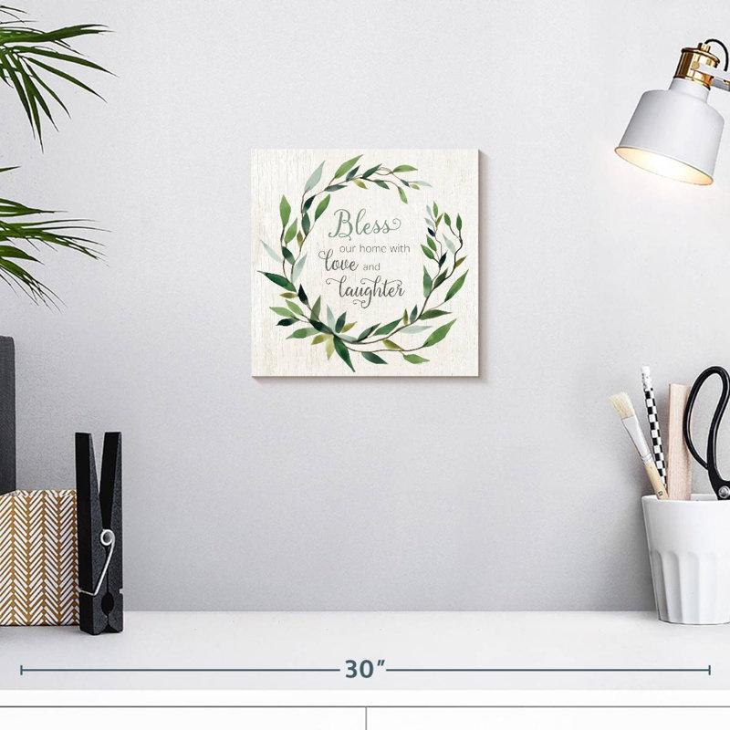 Khylige Bless This Home Greenery Wall Sign, 10" H x 10" W
