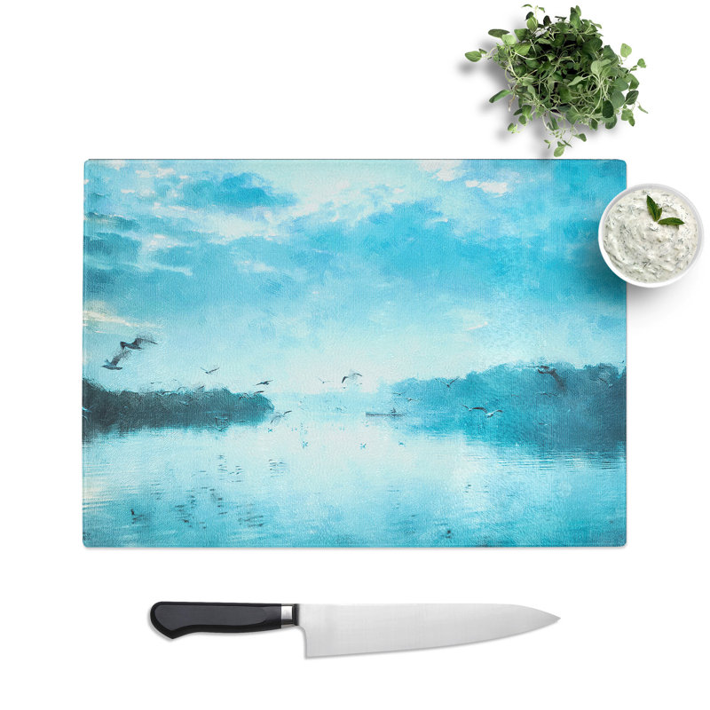 Birds in Flight Painting Chopping Board, 0.4cm H x 29cm W x 39cm L