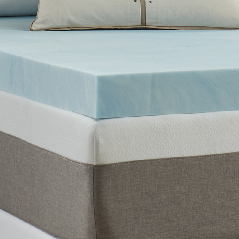 Slumber Solutions Cooling Gel Memory Foam Mattress Topper - Multiple Profile Heights, Full, 4"