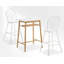 Tabourets de bar 30 po blancs Windsor (ensemble de 2) - Chaises à dossier fuselé en bois massif