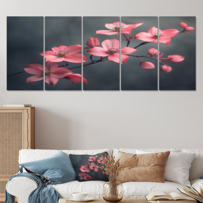 Ensemble de décorations murales cornichon monochrome rose