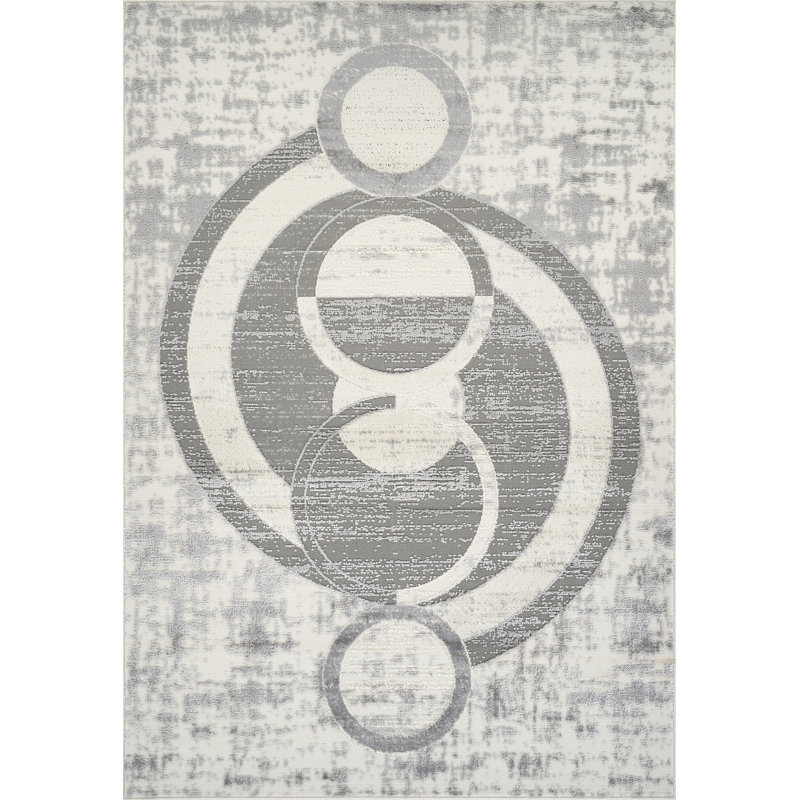 Tapis à motif géométrique transitionnel de la collection Odena, Rectangulaire 2 pi x 3 pi