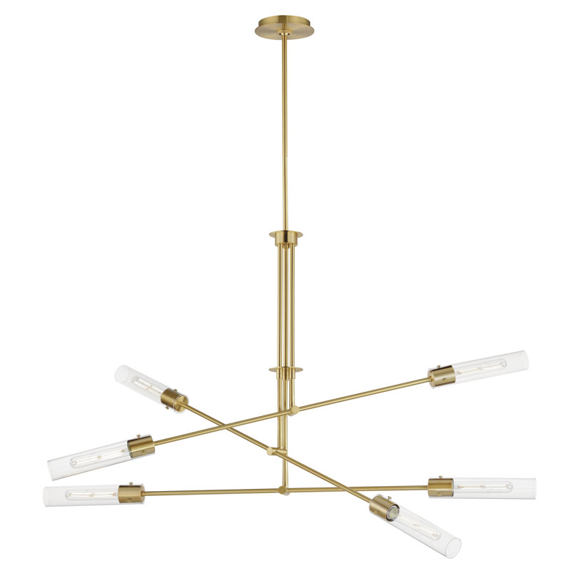 Luminaire suspendu unique / remarquable Equilibrium, Laiton vieilli naturel, H 33 po x l 51,75 po x P 51,75 po, 6