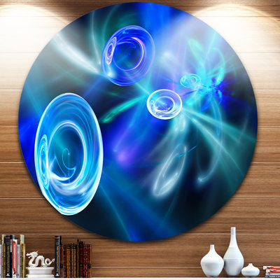 « blue fractal desktop wallpaper », impression sur métal