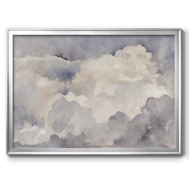 «Clouds in Neutral», toile tendue avec cadre en I_2764427, H 26 po x l 38 po x P 1,5 po, Argent