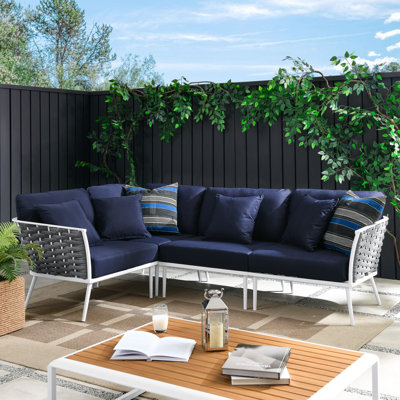 Modway Stance Outdoor Patio Aluminum Outdoor Patio Aluminum Large Sectional Sofa by Modway