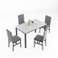 Ensemble repas 5 pièces avec chaises rembourrées en velours Janece-1408793366-1374108954