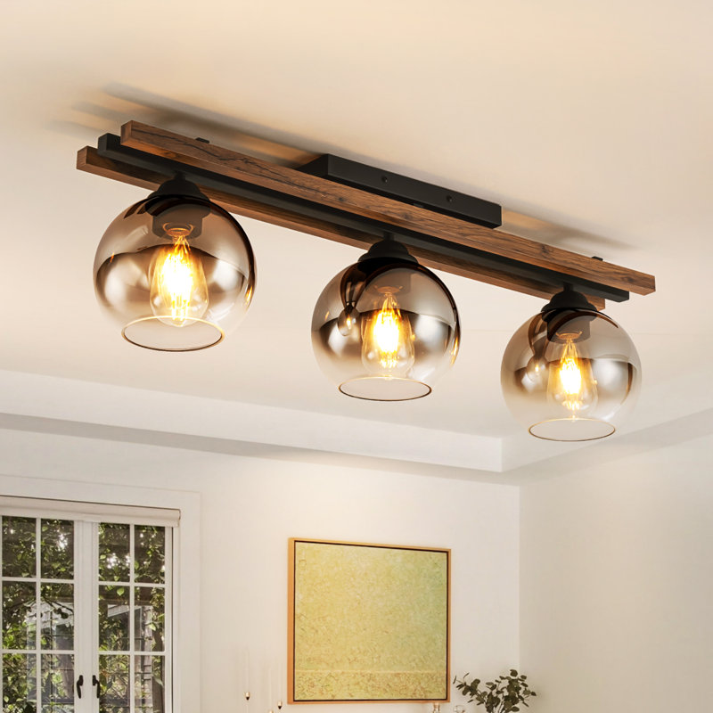 TimberLume 3 - Light Linear Flush Mount Ceiling Light 