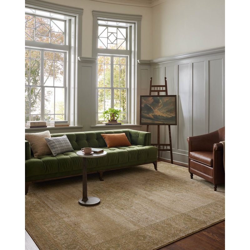 Mona Antique Spa 5' x 8' Wool Cotton Area Rug
