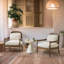 Ensemble de chaises d'appoint Mid-Century Modern - Structure en bois massif avec dossier en rotin-1422448314