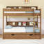 Lit superposé en bois avec tablettes de rangement, lit gigogne et échelle-1774673329-1774673331