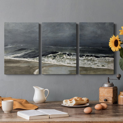 Moody Sea I - Toile tendue avec châssis de qualité supérieure - Prêt à être accroché