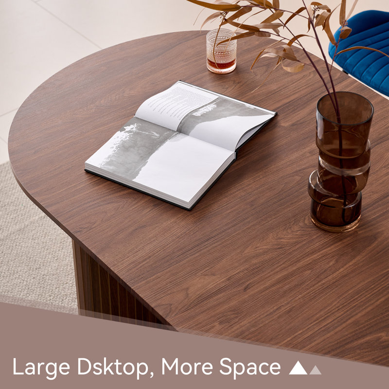 Oval Dining Table, Dark Brown Wood
