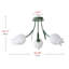 3-Light G9 LED Green Metal and Resin Floral Dimmable Semi-Flush Mount Ceiling Light