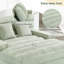 Méridienne moderne avec méridienne 57,1 po Canapé-lit rembourré en chenille avec dossier réglable et bande lumineuse DEL pour le salon, vert-1313522532