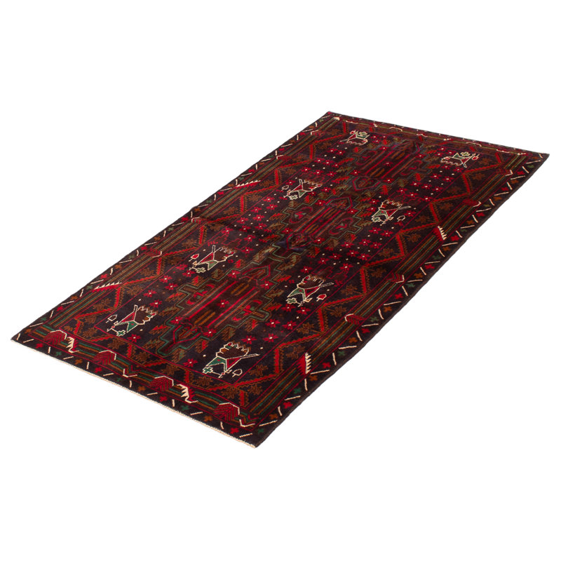 Tapis rouge en laine New Age One-of-a-Kind Rectangle 3 pi 9 po x 6 pi 8 po