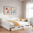 Upholstered Daybed With Usb And 2 Drawers-2017775968
