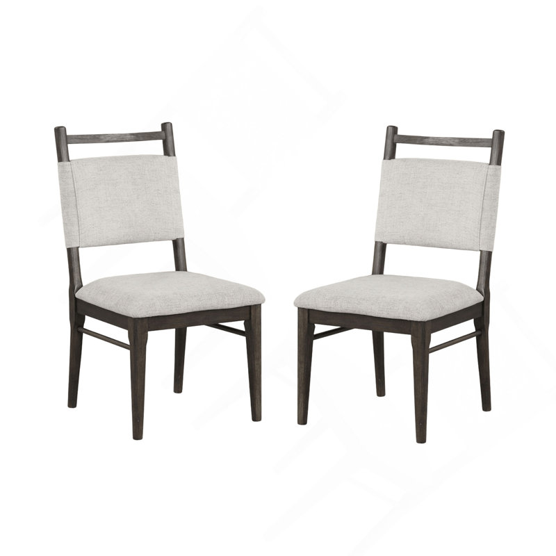 Ensemble de chaises de salle à manger 100% polyester rembourrées noyer foncé
