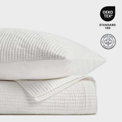 Ribbed Matelassé Cotton Coverlet Set