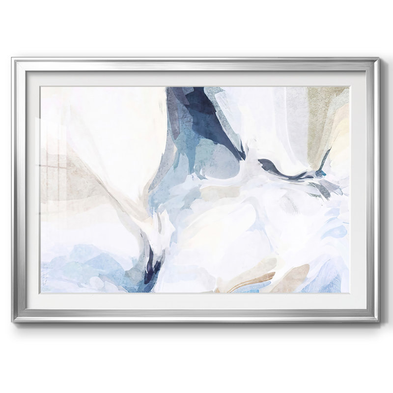 Fresh Air IV - Cadre encadré avec cadre biseauté et verre, Argent, H 27 po x l 39 po x P 1,5 po