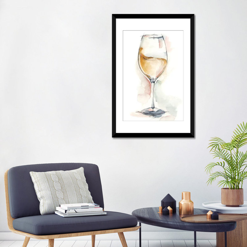 «Wine Glass Study II» par Ethan Harper - impression sur toile tendue, H 24 po x l 16 po x P 1 po, Blanc