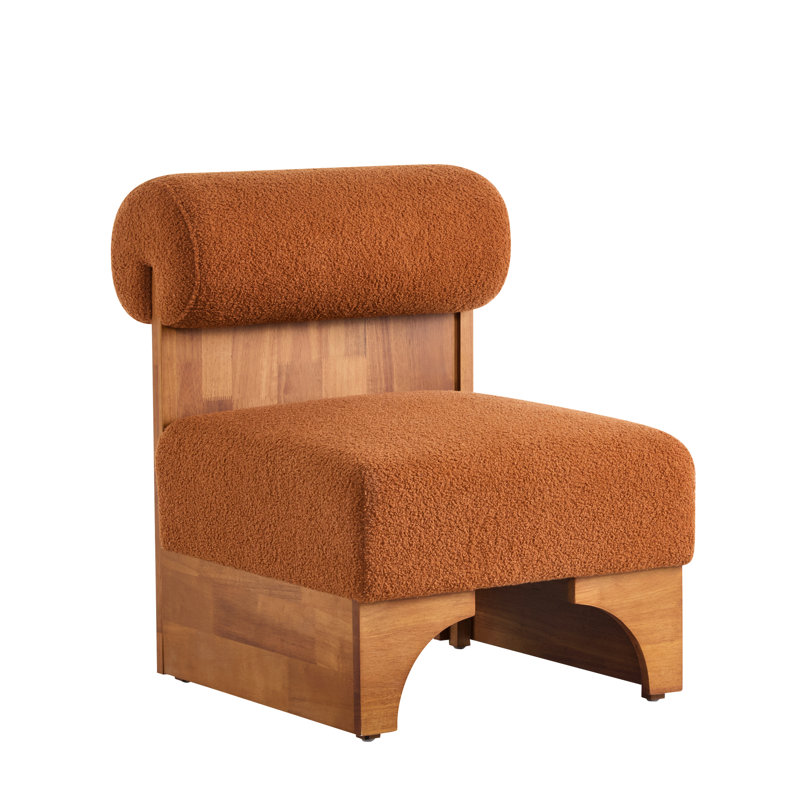 Chaise rembourrée en bois massif Boucle - La durabilité et le style de l'assise épurée rehaussent votre décoration intérieure