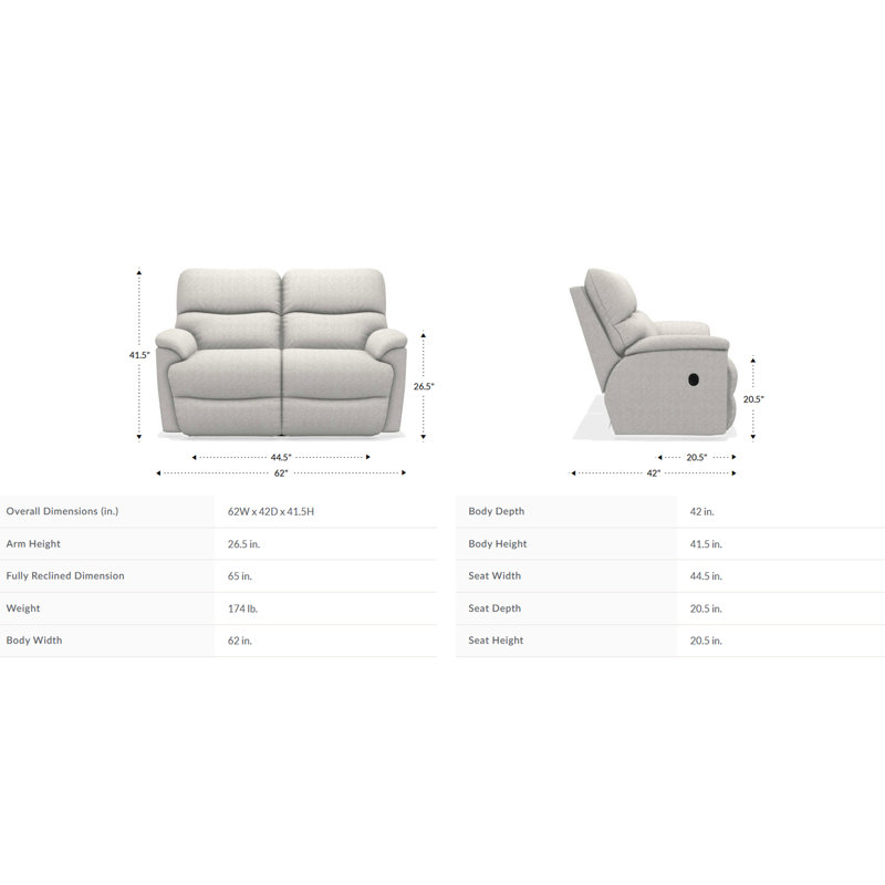 Trouper Reclining Loveseat with iClean Fabric