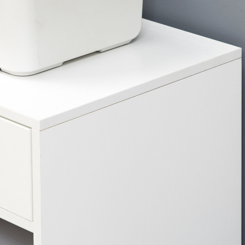 Chariot d'imprimante roulant blanc avec tiroir, étagère réglable et bureau mobile, support, finition