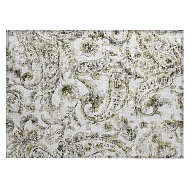 Siim Washable Paisley Indoor / Outdoor Rug