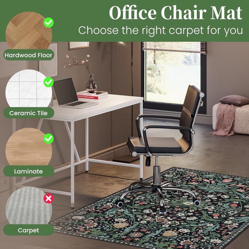 Tapis de chaise de bureau 36 po x 48 po pour planchers robustes