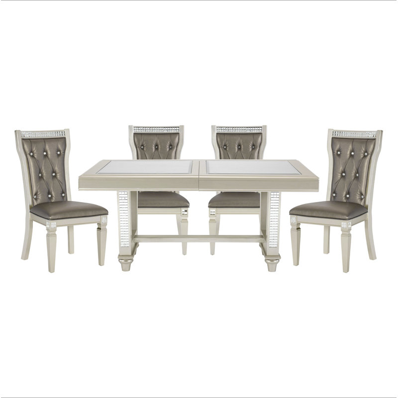 Ensemble de 5 pièces Glamour Style, 5 pièces: table, 4 chaises