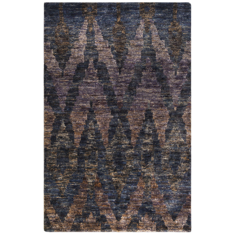 Central Jefferson Ikat Wool Hand Woven Area Rug, Rectangle 122 x 183 cm