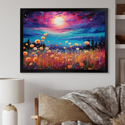 " Full Moon Magic Over Blossoming Flower Meadows "