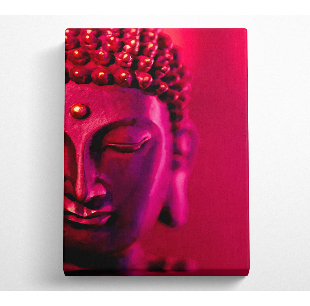 Buddha Face Pink - Kunstdrucke auf Segeltuch