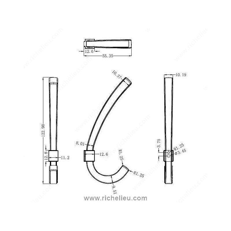 Transitional Metal Wall Hook, Brushed Oil-Rubbed Bronze