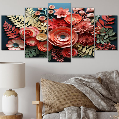 Ferns Coral Whispers Papercut Plants & Flowers Wall Decor on Metal