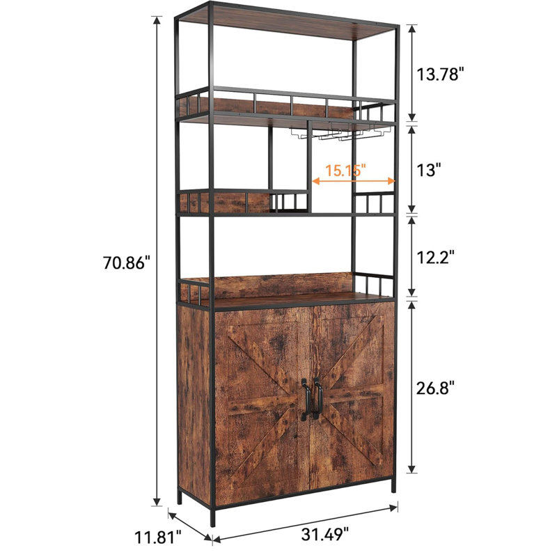 Nazariah 31.49'' Wood Baker's Rack with Microwave Compatibility
