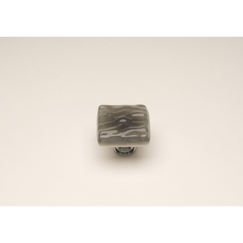 Poignée d'armoire carrée 1 1/4 po Glacier, Gris argenté, Chrome poli