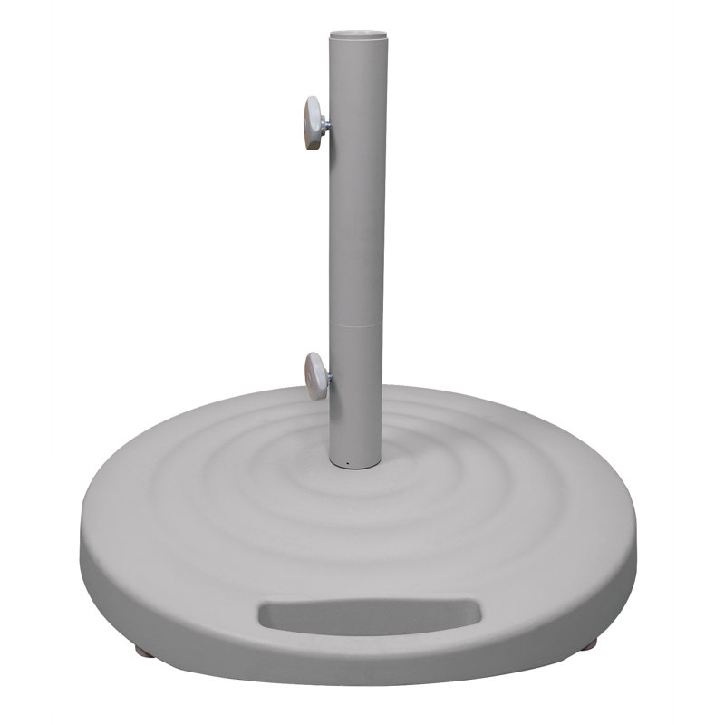Monaco Round Free Standing Umbrella Base with Wheels and Handle, Platinum