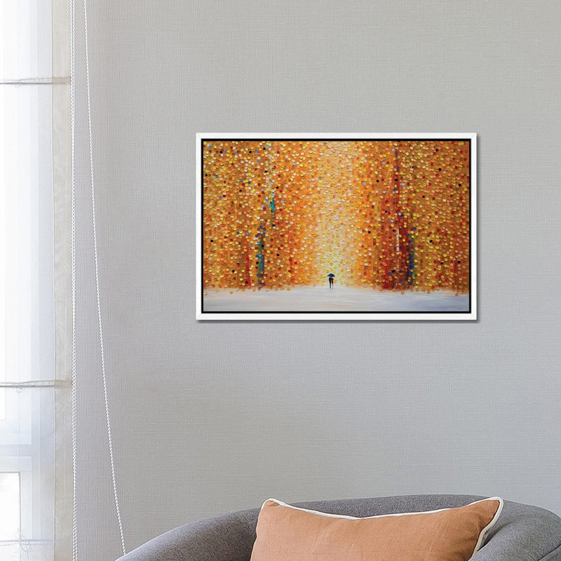 Our Rainy Sunset by Ekaterina Ermilkina - Painting on Canvas, 66.04 cm H x 45.72 cm W, White Framed