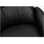 Fauteuil de bureau pivotant ergonomique moderne, réglable en hauteur et avec accoudoirs, aspect cuir noir, piètement en métal chromé