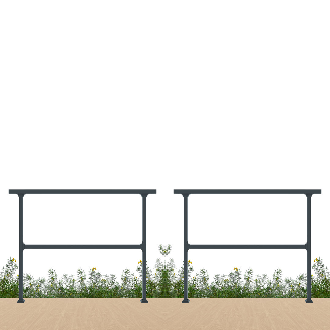 CR Home 2 Packs Horizontal Metal Deck Railing, 4ft Wide Residential ...