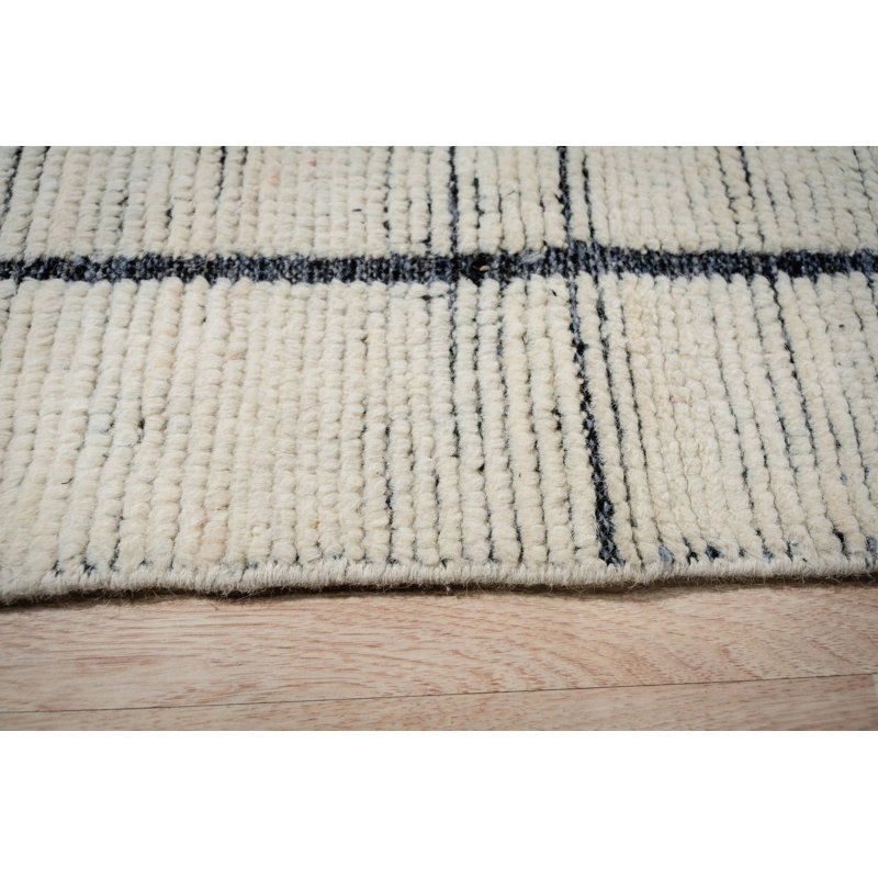 Marrakech Beige Echo Hand-Knotted Rug (Copy) Contemporary Transitional Wool 9'6" x 13' Area Rug