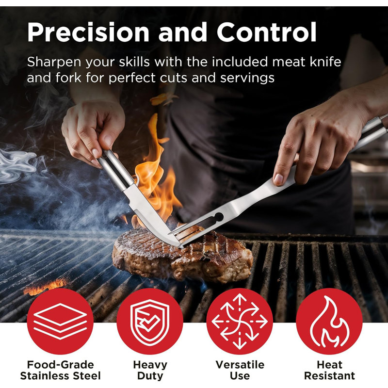 Ensemble d'accessoires de barbecue en acier inoxydable 32 pièces Kaluns