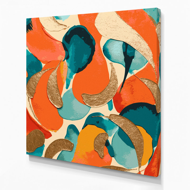 Abstrait aquarelle 49, art mural sur toile rouge, H 8 po x l 8 po