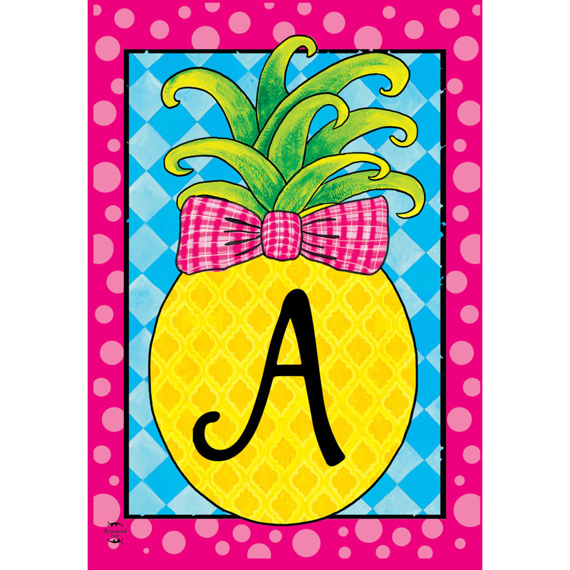 Pineapple Monogram Letter A Garden Flag